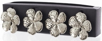 Кольца для салфеток, набор из 4 шт., серебряные цветы, незабудки