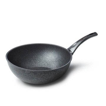 Patelnia WOK Głęboka Tytanowa kamienna Diamentowa 32 cm Indukcja Włoska