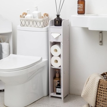 ШКАФ ДЛЯ ТУАЛЕТНОЙ БУМАГИ В ВАННОЙ, БЕЛЫЙ СТОЙЧИК, ПОЛКА, РУЧКА