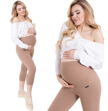 LEGGINSY CIĄŻOWE RYBACZKI Z PANELEM SPODNIE L