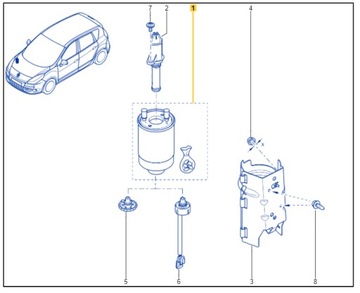 Renault OE 164008737R FILTR PALIWA MEGANE 1,6 DCI