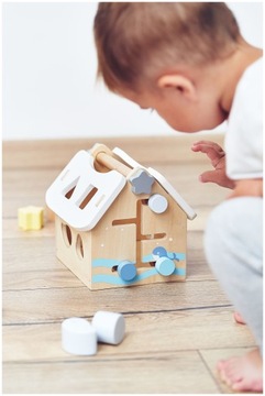 Деревянный образовательный игрушечный домик, обучение переработке, сортировка с блоками