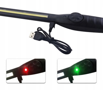 LAMPA WARSZTATOWA KANAŁOWA LATARKA LED COB MOCNA HAK MAGNES 360 AKU AG121H