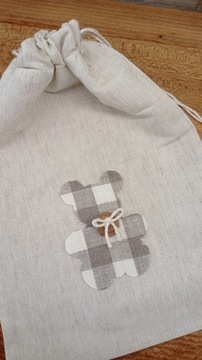Lniany worek na prezenty . handmade 100%