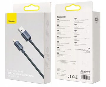 ПРОЧНЫЙ КАБЕЛЬ BASEUS ПЛЕТЕННЫЙ USB-КАБЕЛЬ LIGHTNING ДЛЯ IPHONE IPAD 1,2M 2,4A