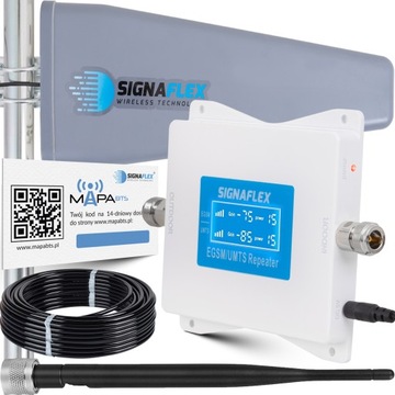 ZESTAW WZMACNIACZ ZASIĘGU SYGNAŁU INTERNETU TELEFONU GSM 2G 3G + ANTENY 15m