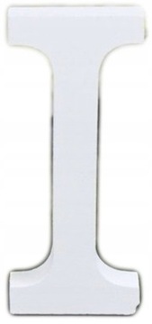 Litera Literka Drewniana I Biała, Napis 3D, 16cm