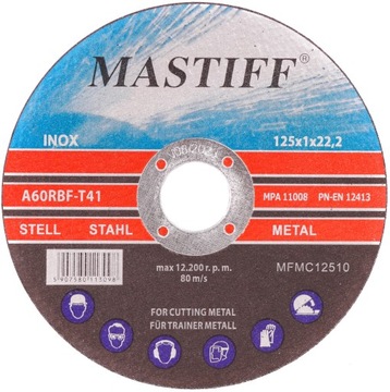 TARCZE TARCZA DO CIĘCIA METALU STALI INOX 125x1 mm