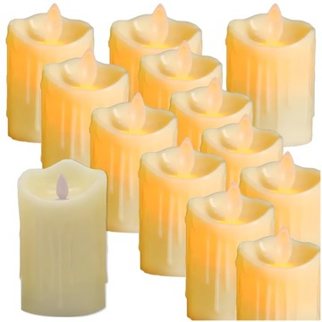 12X ŚWIECZKA WKŁAD DO ZNICZA NA BATERIE 7 cm