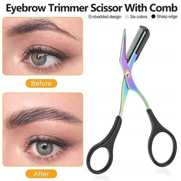Eyebrow Trimmer Scissor with Comb Facial Hair
