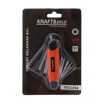 Набор складных шестигранных ключей 8 шт. шестигранных элементов Kraft&Dele KD11934