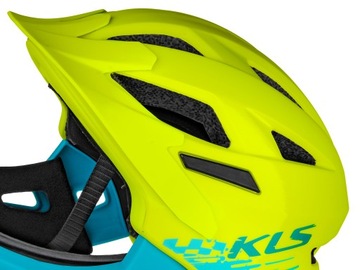 Полнолицевой велосипедный шлем Kellys SPROUT салатовый - S 52-56 см, съемный подбородок