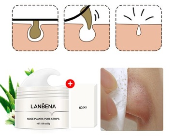 LANBENA 60шт маска для очищения пор от черных точек + набор для губ Pilaten для губ