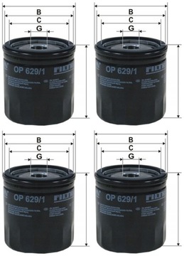4× FILTRON OP 629/1 FILTR OLEJE