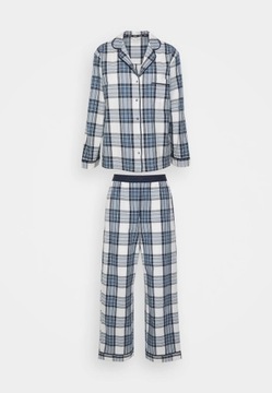 Piżama w kratkę damska Marks & Spencer niebiesko biała 36