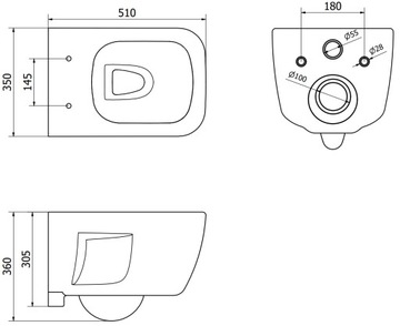 MEXEN MARGO ПОДВЕСНОЙ УНИТАЗ БЕЗ ОБРАТКИ БЕЛЫЙ