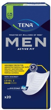 Wkładki anatomiczne, Tena Men Active Fit Level 2, 20 sztuk