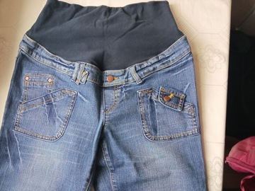 H&M Mama spodnie ciążowe jeans rybaczki r M