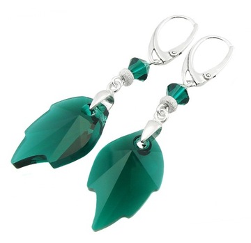 ARSYLION długie kolczyki z elem. Swarovski Emerald