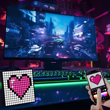 ПИКСЕЛЬ-АРТ СВЕТОДИОДНЫЙ ДИСПЛЕЙ ДЛЯ ИГРОВОЙ КОМНАТЫ 10 РИТМИЧЕСКИХ УЗОРОВ