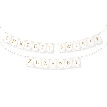 BANER girlanda CHRZEST ŚWIĘTY z imieniem ZŁOTE