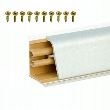 Listwa PCV Przyblatowa Blatowa 37mm ALUMINIUM SATYNA 1,5m