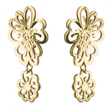 ELEGANCKIE KOLCZYKI PLATEROWANE 14k ZŁOTEM - STAL SZLACHETNA - SZTYFT