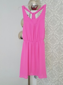NEONOWA FUKSJA SUKIENKA 34/XS H&M Sliska NOWA