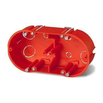 PUSZKA GIPS 2x60 PODWÓJNA Z WKRĘTAMI GŁĘBOKA 61mm
