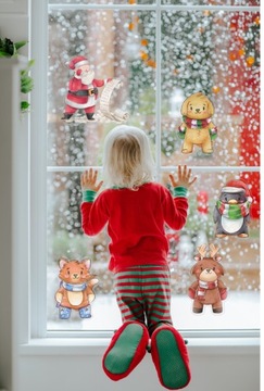 Набор РОЖДЕСТВЕНСКИХ наклеек на окно ЖИВОТНЫЕ, 20 шт.