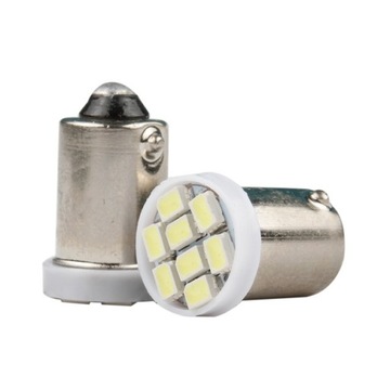 10x BIAŁA ŻARÓWKA BA9S T4W 8 LED 3020 1206 SMD 12V POSTOJÓWKA pozycja