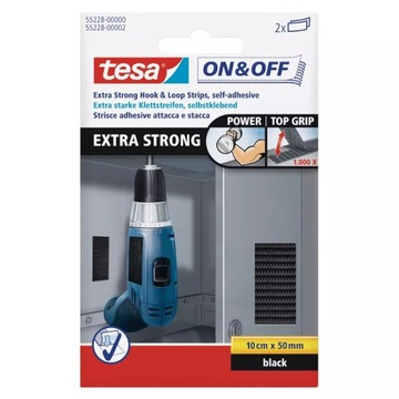 Rzep montażowy Tesa STRONG czarny 10 x 5cm