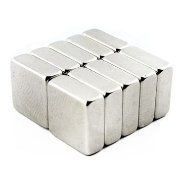 MAGNES NEODYMOWY 10x10x4mm PŁYTKOWY MOCNY 10 SZTUK