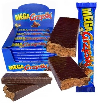 Wafelek GRZEŚKI MEGA w czekoladzie 48 g x 32 szt