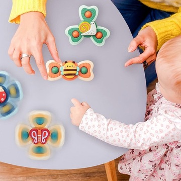 GRZECHOTKA Z PRZYSSAWKĄ NA SZYBĘ SPINNER WIRUJĄ 4x