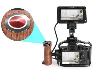 Деревянная ручка, боковая ручка со спусковым крючком камеры SmallRig.