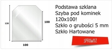 Закаленное стекло для каминной печи 80х60 см