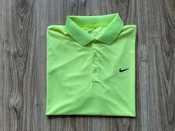 NIKE GOLF TOUR PERFORMANCE MĘSKA KOSZULKA POLO KRÓTKI RĘKAW R. L ŻÓŁTY NEON