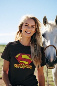 ПОДАРОК ​​НА ДЕНЬ МАТЕРИ ФУТБОЛКА SUPER MOM ЖЕНСКАЯ ФУТБОЛКА 100% ХЛОПОК