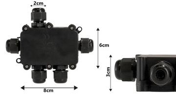 Герметичная электрическая коробка с дросселями, 5x IP68, светодиод для садового монтажа