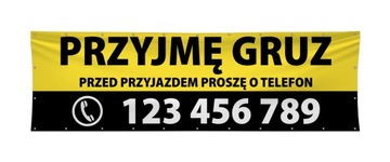 PRZYJMĘ GRUZ - baner reklamowy 5x1,5m