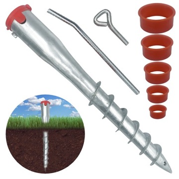 PODSTAWA KOTWA WKRĘCANA DO PARASOLA ŚWIDER OCYNK Z REDUKCJAMI 550X68MM