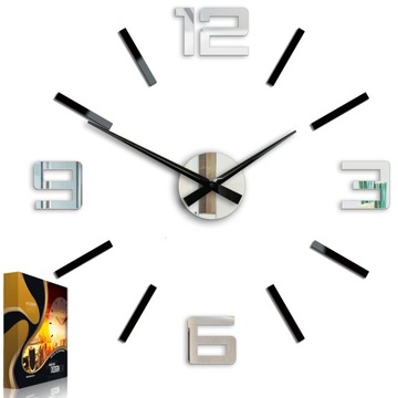 Zegar ścienny SILVER XL czarno- lustrzany 60cm