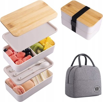 ZESTAW OBIADOWY LUNCHBOX BENTO POJEMNIK TORBA