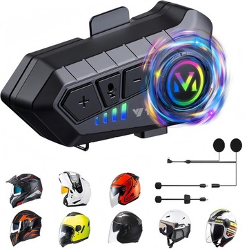 SŁUCHAWKI DO KASKU MOTOCYKLOWEGO BLUETOOTH 5.3 DWUSTRONNE STEREO HIFI IPX6