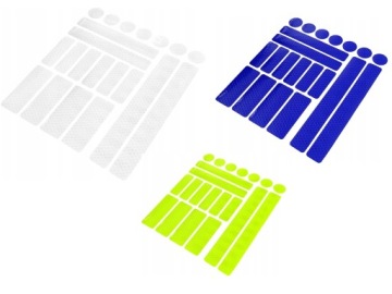 NAKLEJKI ODBLASKOWE NA WÓZEK ROWER KASK ODBLASKI ZESTAW NAKLEJEK 61 SZT