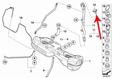 OE BMW ZÁCPA  PLNĚNÍ PALIVA 1 F20 F21 2 F22