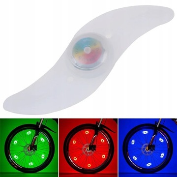 4 светодиодных велосипедных фонаря на спицах велосипедного колеса. КРЫШКА КОЛЕСА