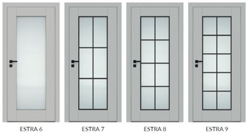 Межкомнатные двери DRE ESTRA, черное стекло лофт