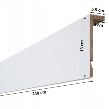 КОРПУС МАСКИ ДЛЯ ТРУБ, КАБЕЛЕЙ, БЕЛЫЙ МДФ 240 СМ